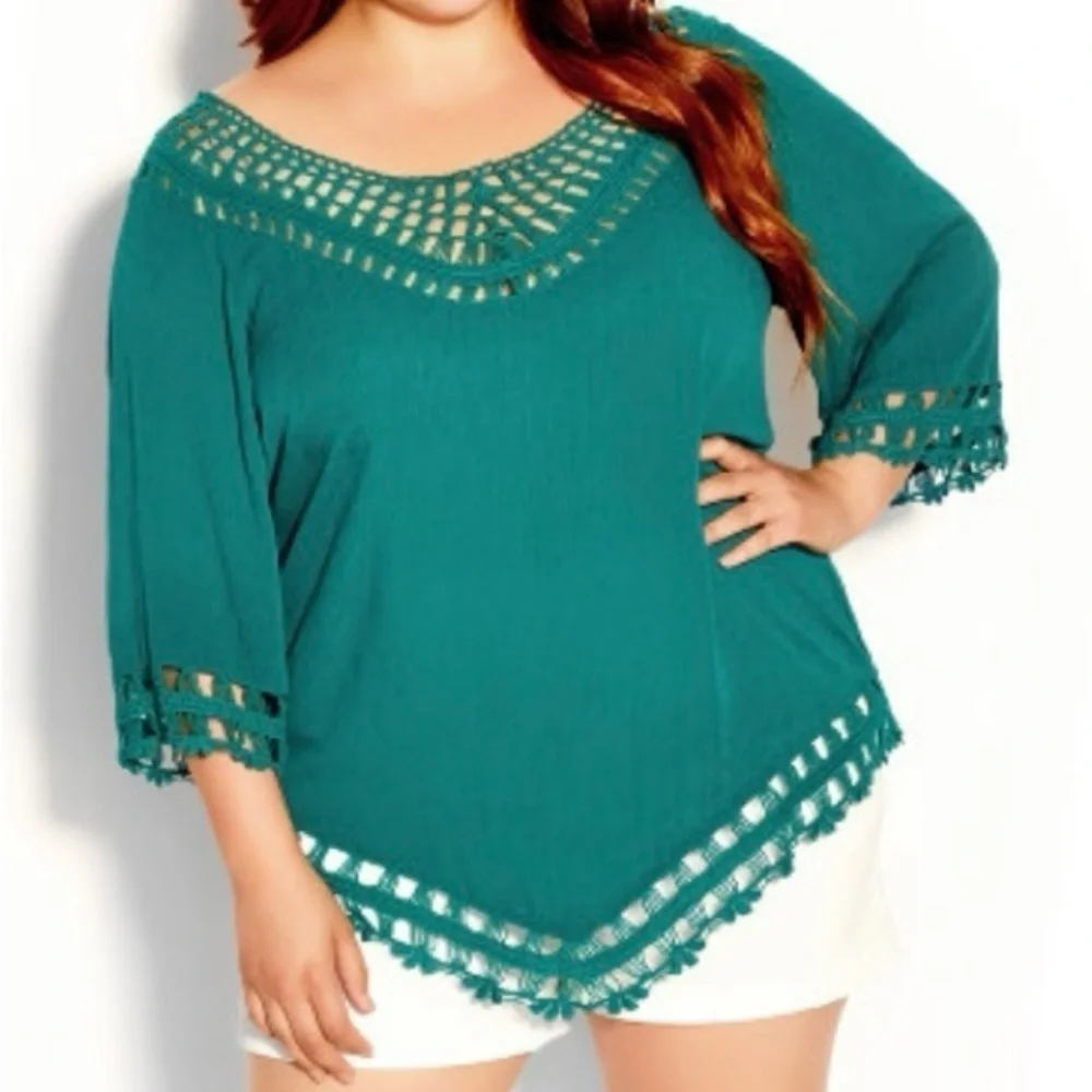 NWT City Chic Catalina Island crochet top 18 - Picture 8 of 11